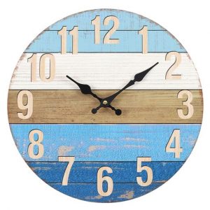 Nautical Blue Weathered Wall Clock