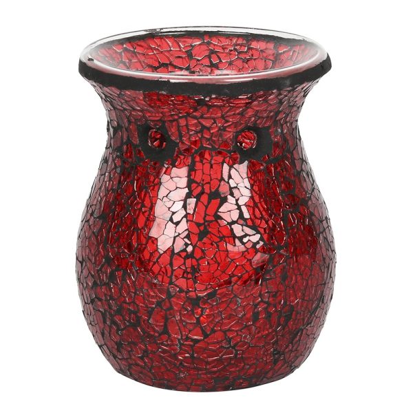 Red Crackle Glass Oil Burner