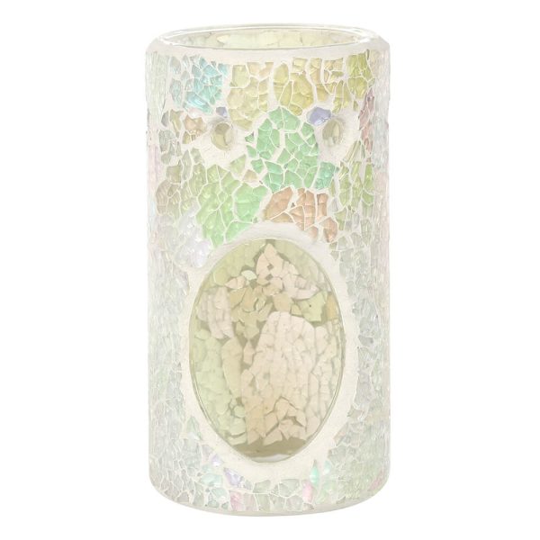 White Iridescent Crackle Oil Burner - Image 2