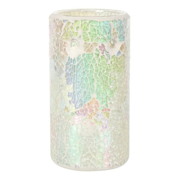 White Iridescent Crackle Oil Burner